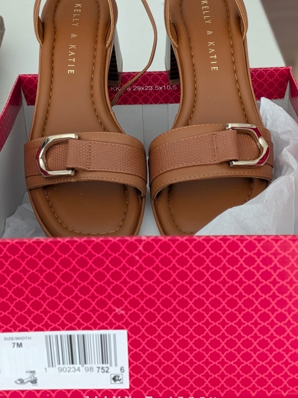 Kelly & Katie Tan Buckle Front Sandals